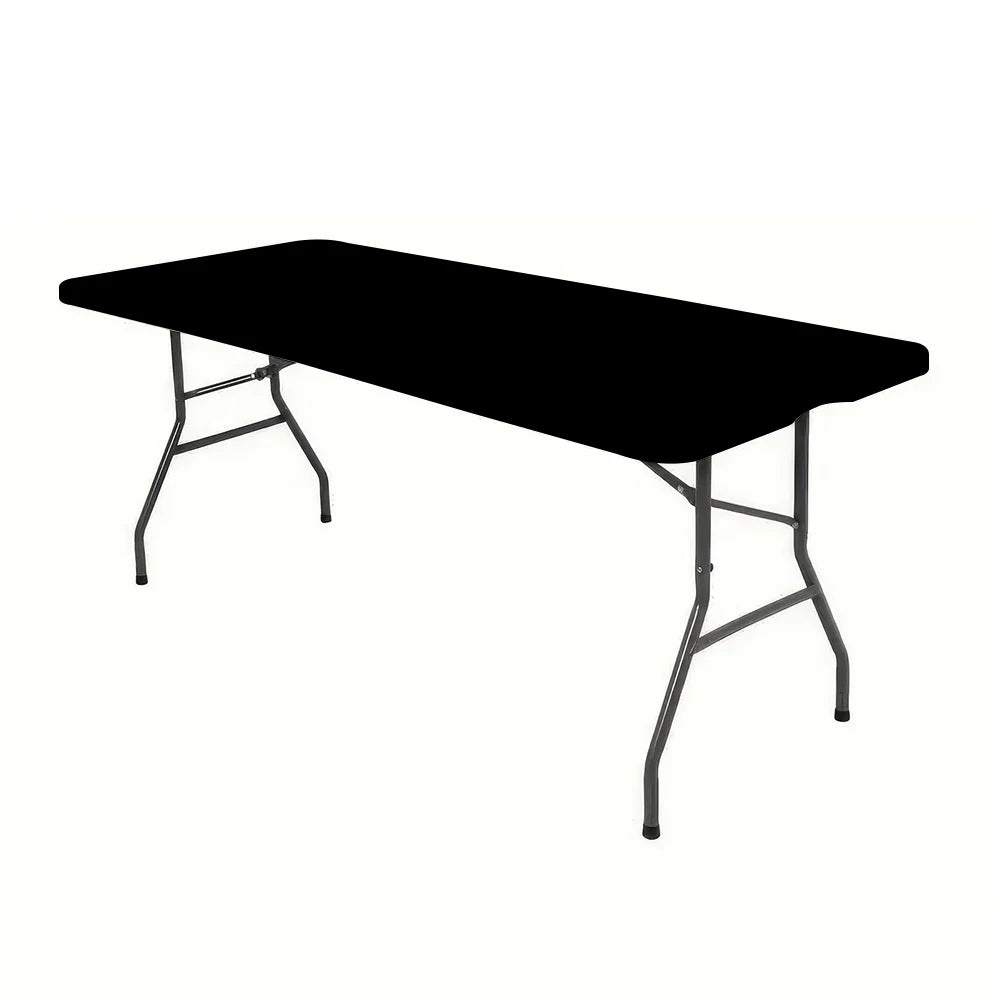 Solid Color Polyester Elastic Rectangular Tablecloth - Universal Fit for Home Parties, Picnics, Weddings & Banquets