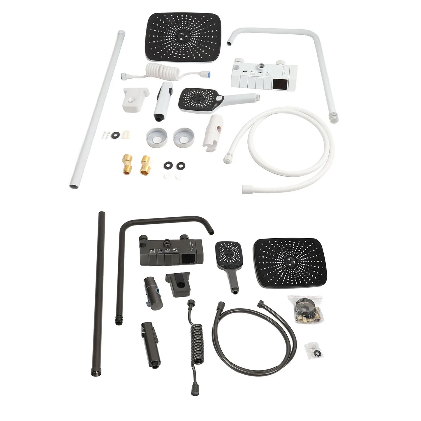 Bathroom Shower  Set Easy To Install Easy To Adjust NPT 1/2 3 Mode Push Button Rainfall Handheld Shower Combo for Bathroom