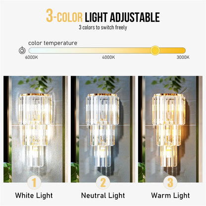 Modern Crystal Wall Lamp 3-Layer Wall Crystal Sconce Light E14 Led Corn Lights