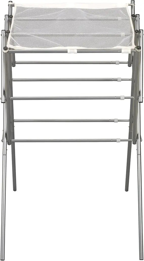 Household Essentials Clothes Drying Rack, Foldable, Expandable and Collapsible Laundry Drying Rack, Silver