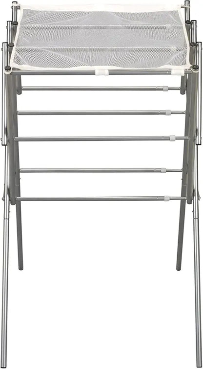 Household Essentials Clothes Drying Rack, Foldable, Expandable and Collapsible Laundry Drying Rack, Silver