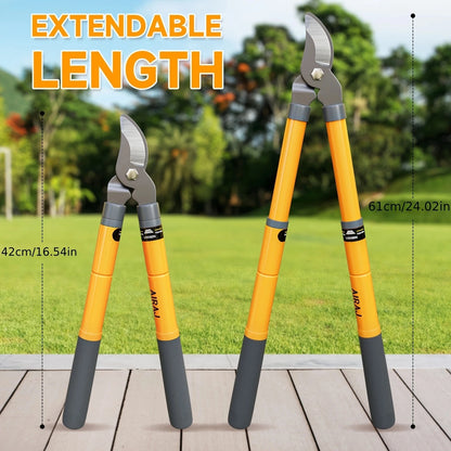 Hedge Shears, Pruning Shears with Telescopic Handles, Extendable Heavy-Duty Branch Cutters， Garden Clippers