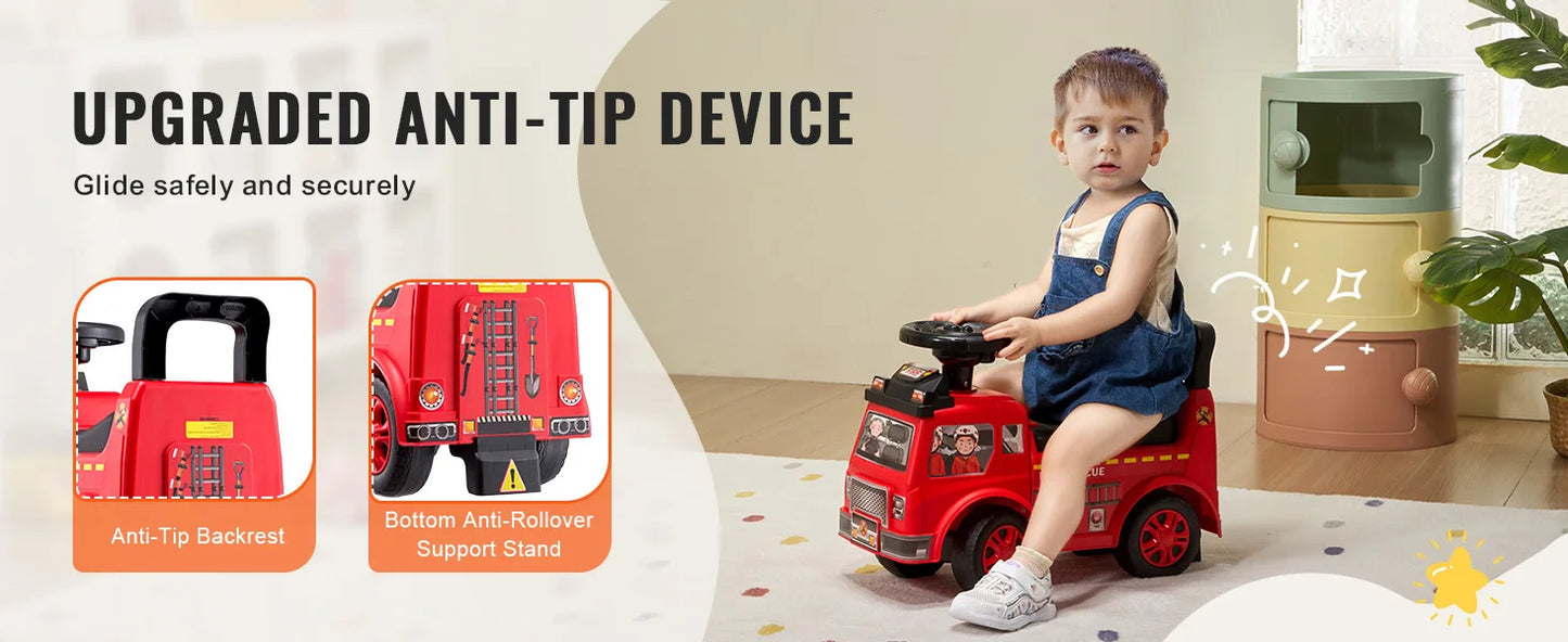 Ride On Push Car Kids Ride On Car with Music Steering Wheel & Under Seat Storage for Toddlers Ages 3-12 Ride Racer