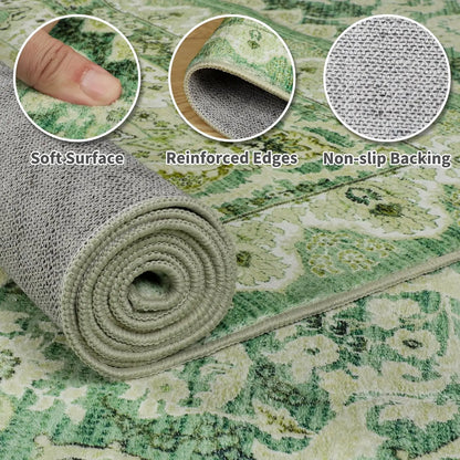 Non-Slip Low Pile Area Rugs ,Machine Washable