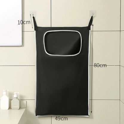 Over-the-Door Hanging Laundry Basket Wall-mounted Dirty Clothes Storage Organizer for Bathroom