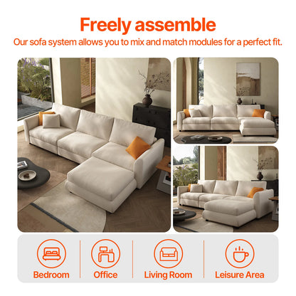 Comfy Cloud Couch 108.2'' Modern Sectional Sofa for Living Room Down Filled