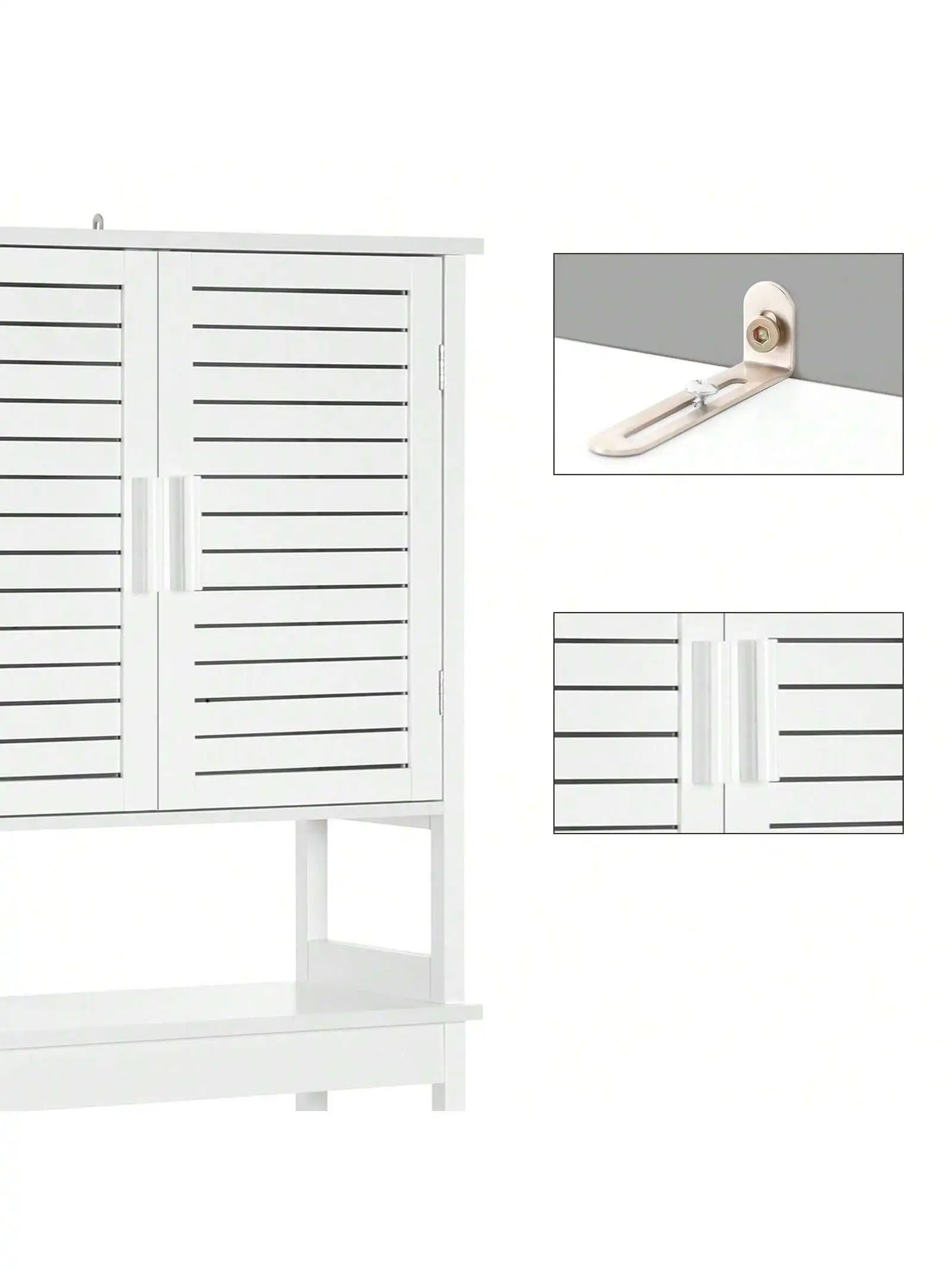 Over The Toilet Storage Cabinet, Bathroom Cabinet With Adjustable Inside Shelf And Bottom Stabilizer Bar