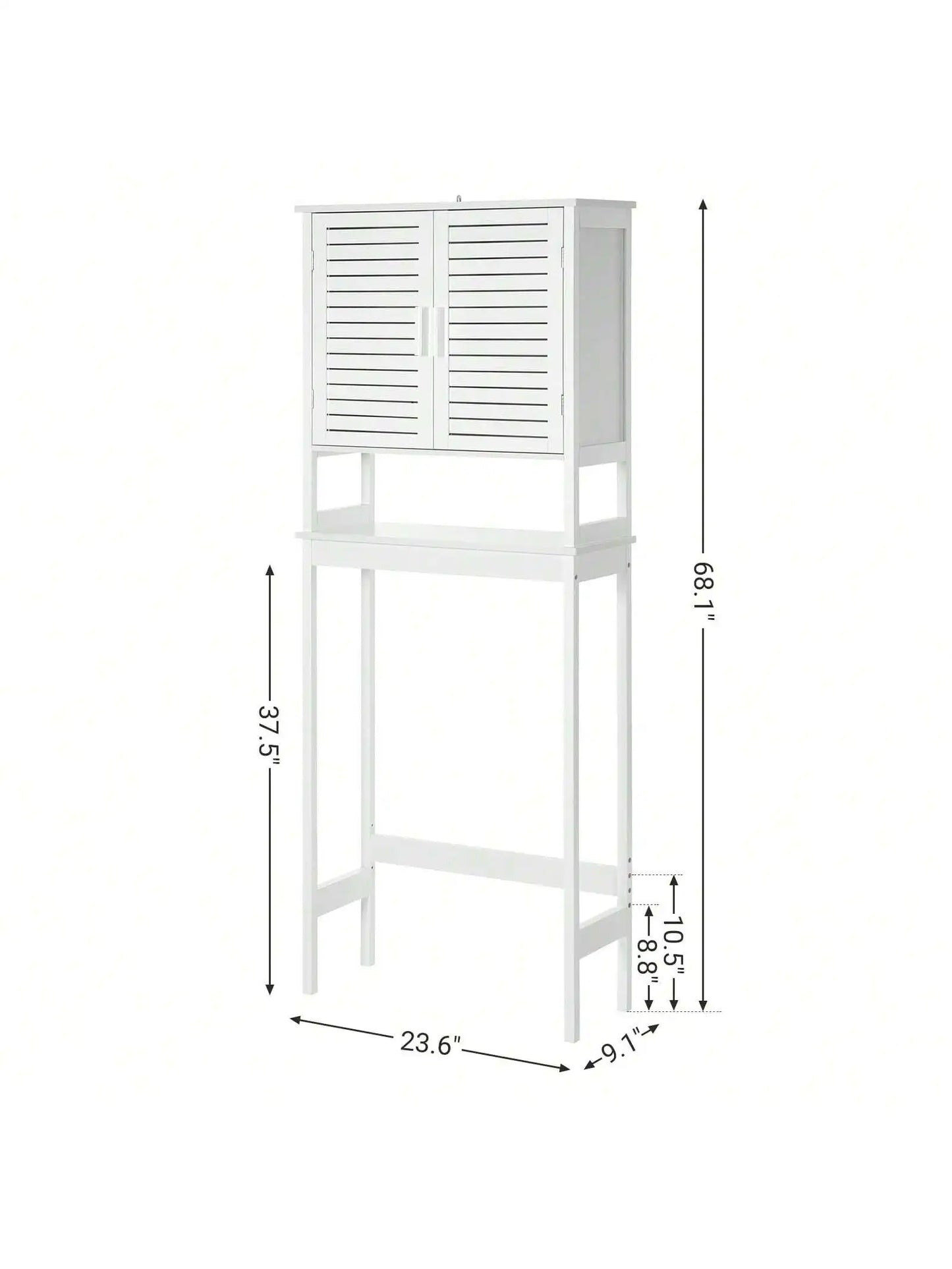 Over The Toilet Storage Cabinet, Bathroom Cabinet With Adjustable Inside Shelf And Bottom Stabilizer Bar