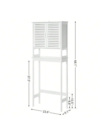 Over The Toilet Storage Cabinet, Bathroom Cabinet With Adjustable Inside Shelf And Bottom Stabilizer Bar