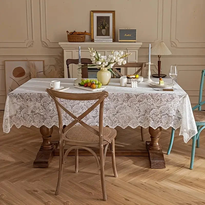 1pc new style French peony lace tablecloth, suitable for parties, dining table and home decoration