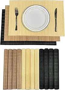 Set of 24 Bamboo Placemats 17.7X11.8Inch