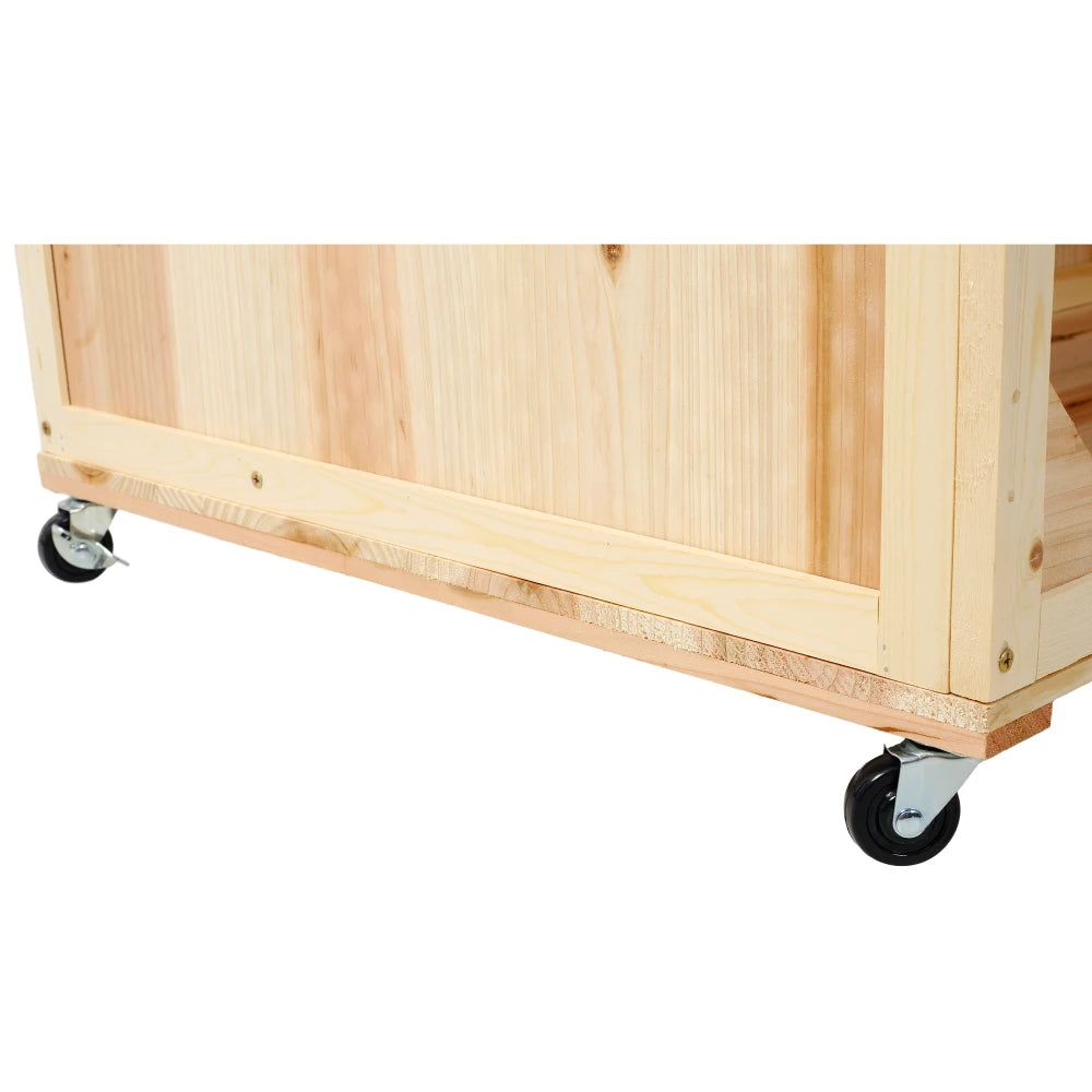 3-Tiers Raised Garden Bed with Trellis, 53" H Vertical Planter Box with Wheels & Back Storage Area, for Flowers, Vegetables