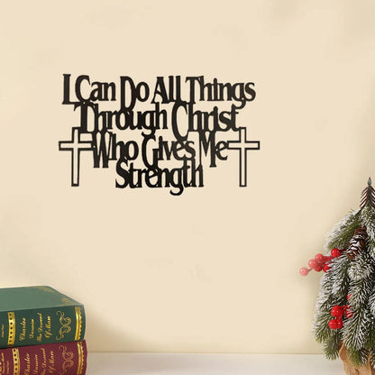 Empowering Wall Art: "I Can Do All Things Through Christ Who Gives Me Strength" —Inspirational Home Decor Piece