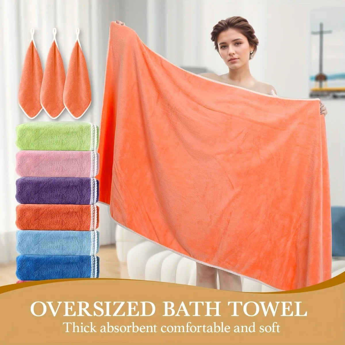 8PCS Luxury Bath Towel Set- Ultra Soft High Absorbency Microfiber Flannel Towels, Plush Towel Collection, Ultrasoft Fabric