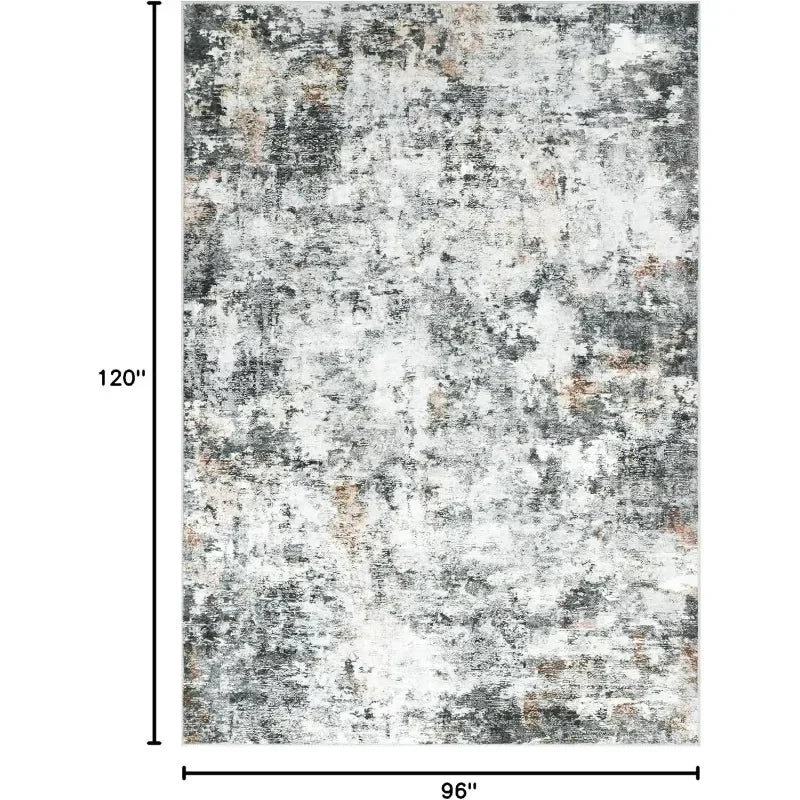 8x10 Area Rugs, Modern Abstract Washable Rug for Living Room, Stain Resistant Non-Shedding Distressed Area Rug