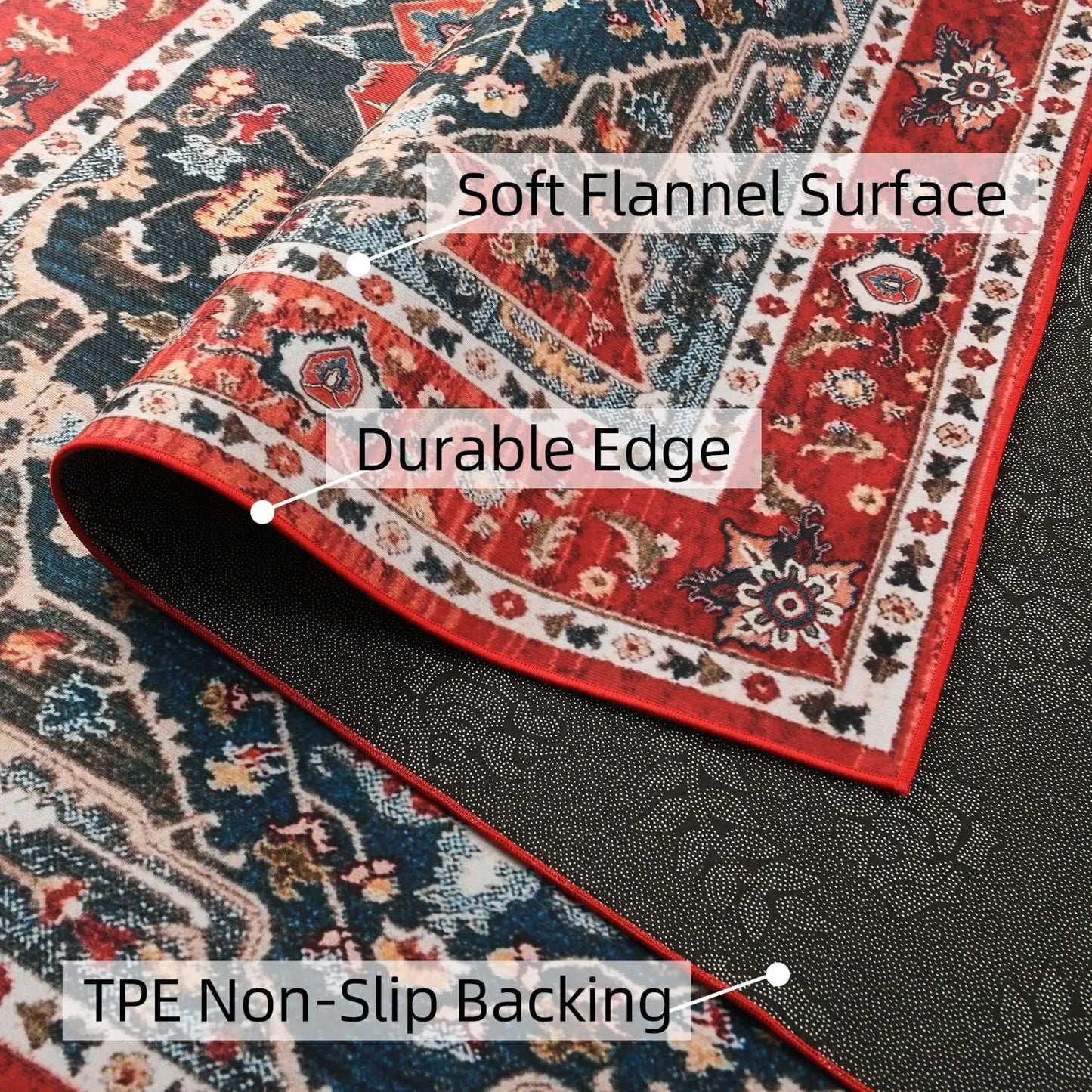 Vintage Bohemian Area Rug for Living Room, Bedroom