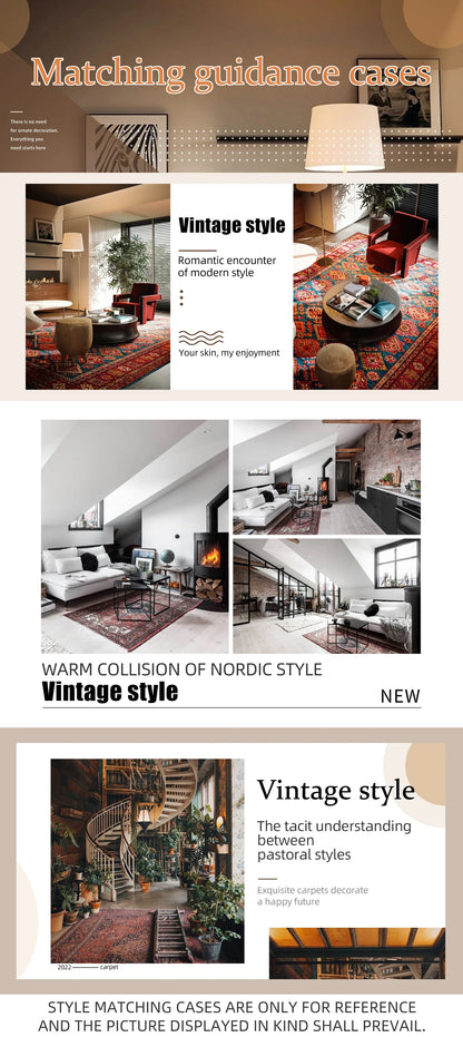 Vintage Bohemian Area Rug for Living Room, Bedroom