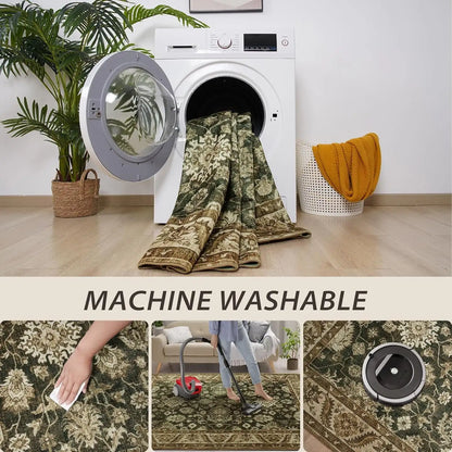 New Vintage Floral Rugs Soft Accent Large Area Rug Fluffy Carpet for Bedroom Living Room