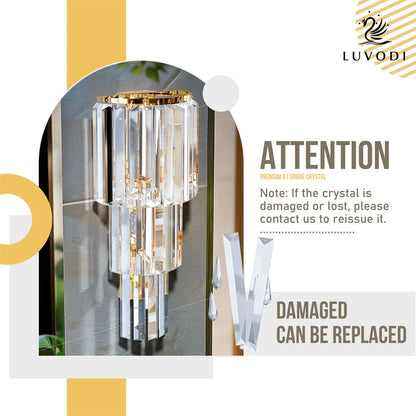 Modern Crystal Wall Lamp 3-Layer Wall Crystal Sconce Light E14 Led Corn Lights