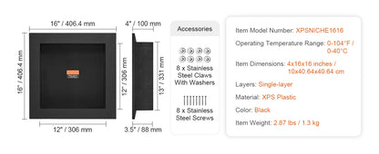 Shower Niche Ready for Tile Shelf Organizer  Corners Niche Recessed Sealed Protection  Soap Storage for Shower Bathroom