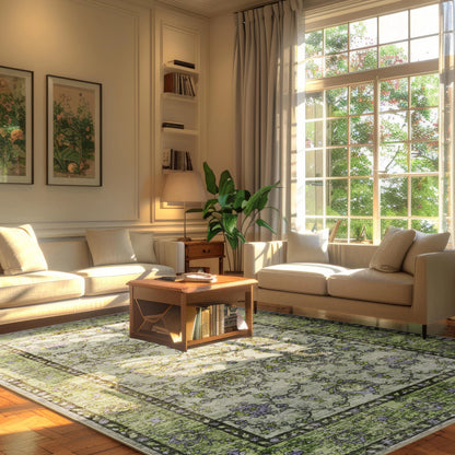 Vintage Area Rugs Low Pile Machine Washable