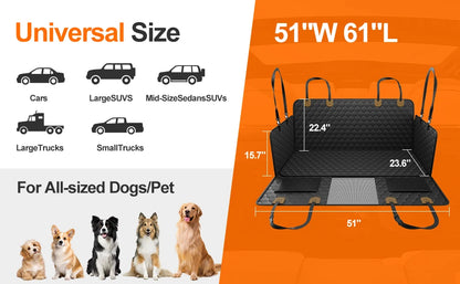 Waterproof Pet Travel Accessories Foldable Dog Car Rear Back Seat Protector