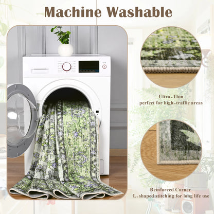 Vintage Area Rugs Low Pile Machine Washable