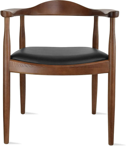 Solid Wood Farmhouse Dining Chairs with PU Leather Cushion Seat