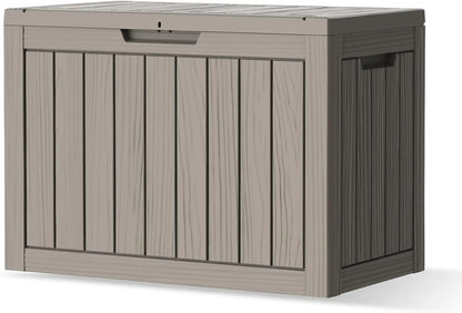 45Gal Black Deck Box - Waterproof & UV-Resistant Outdoor Storage w/Lockable Lid - For Patio/Garden