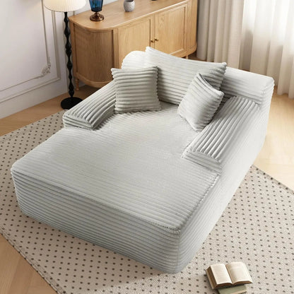 68'' Plush Corduroy Cloud Couch, Fluffy Oversized Sofa Bed for Bedroom Living Room, Comfy Boneless