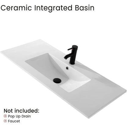 Bathroom Vanity with Sink,Undermount Ceramic Sink-Modern Bathroom Cabinet with 6 Soft-Close Drawers & 2 Doors Spacious Storage