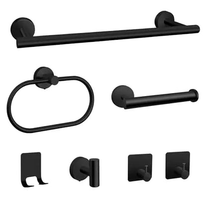 Bathroom Hardware Set 7Pcs Bathroom Towel Rack Including 16" Hand Towel Bars Toilet Paper Holders, Towel Rings, Robe Towel Hooks