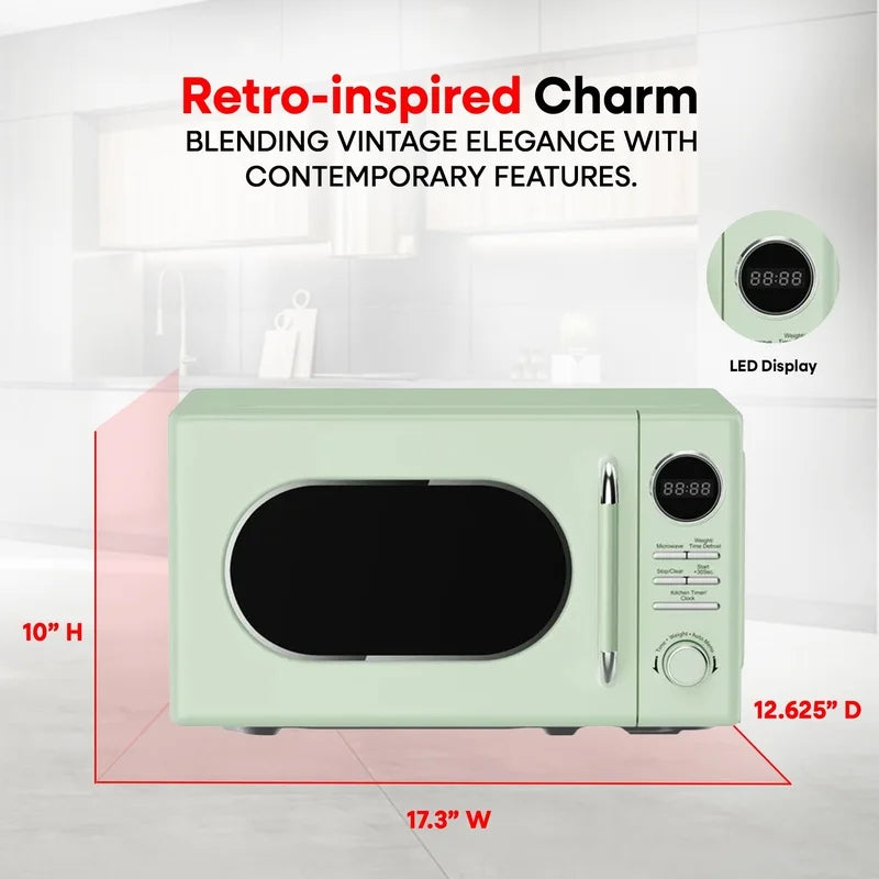700W Retro Countertop Microwave