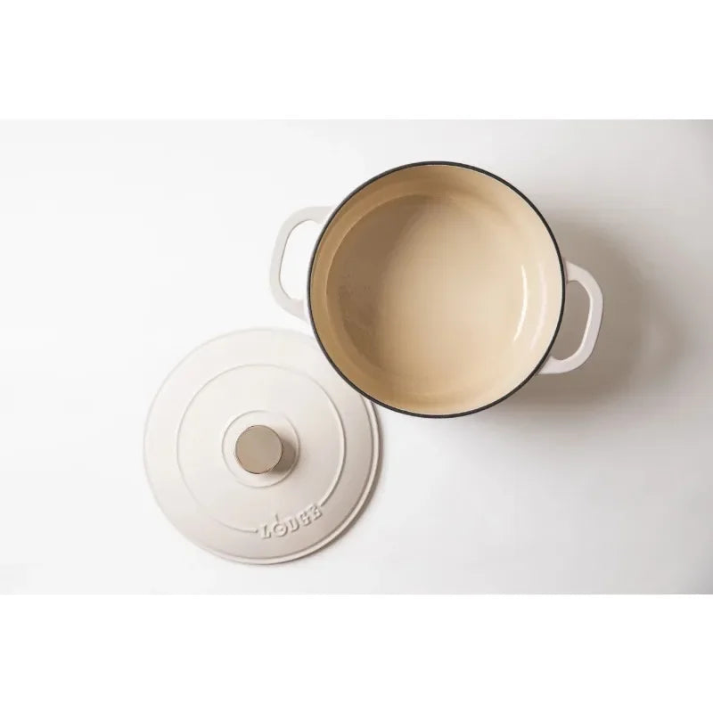 Lodge Cast Iron 5.5qt Red Enameled Dutch Oven  non stick cooking pot set