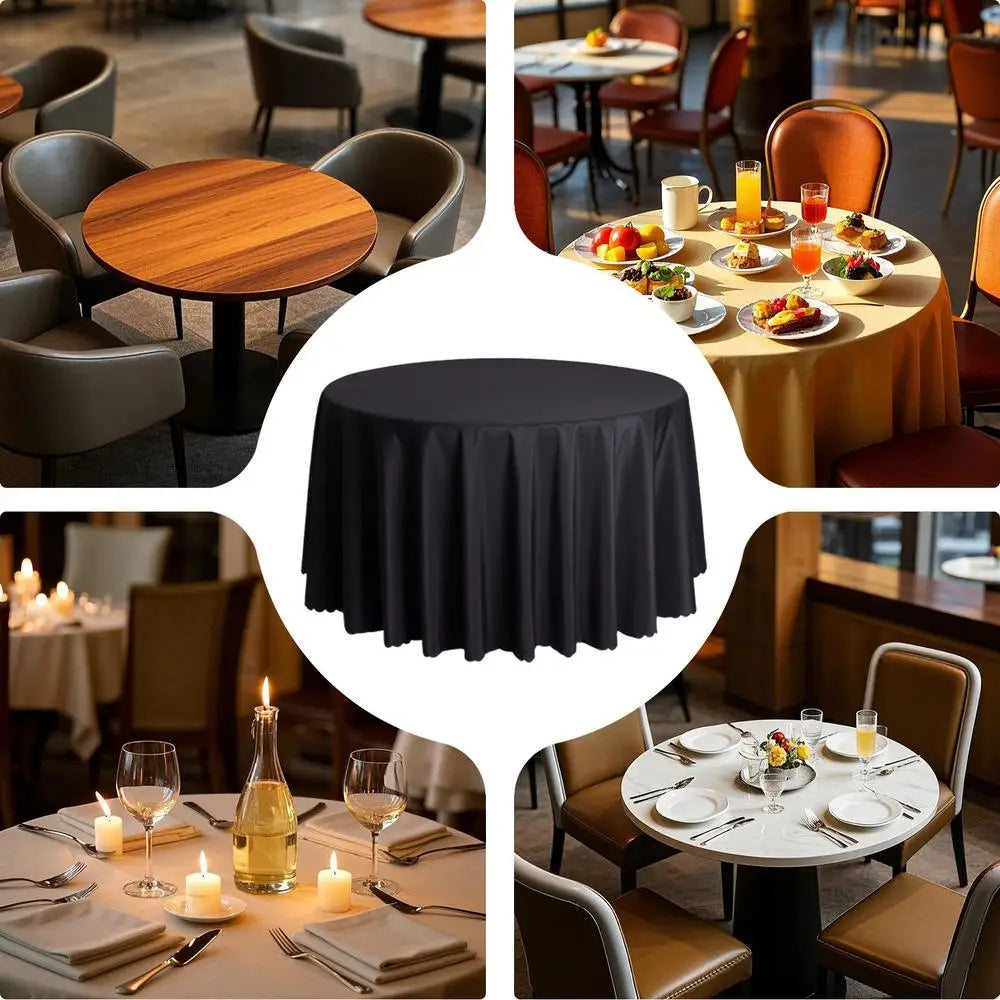 Cloth Tablecloths Round 63-Inch Polyester Table Linens Stain Resistant