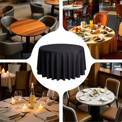Cloth Tablecloths Round 63-Inch Polyester Table Linens Stain Resistant