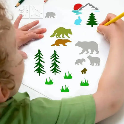 New Creative Animal Stencils For Crafts Reusable Painting Template Jungle Animal Template Easy To Use Painting Supplies Gifts