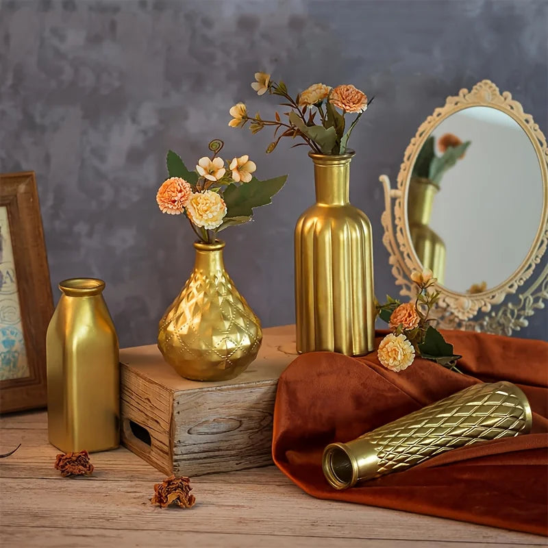 Gold Glass Vase Set
