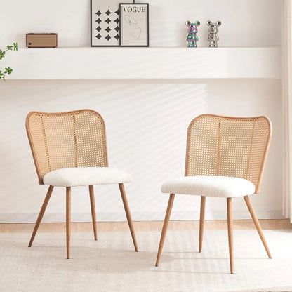 Rattan Dining Chairs Set of 4, Modern Cane Back Chairs