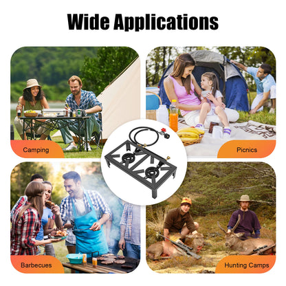 Portable Camping Gas Stove Outdoor Double Burner, BBQ, Picnic, Camp, Propane