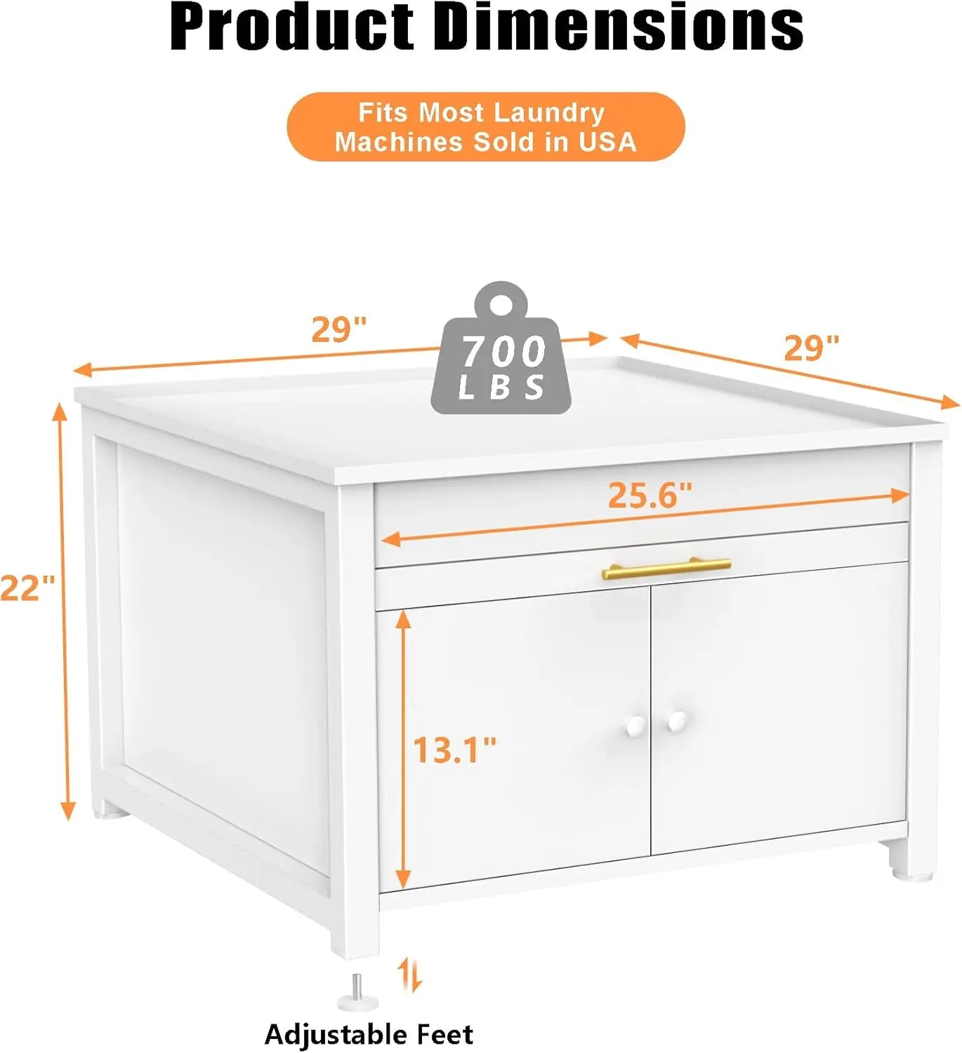 Laundry Pedestal Heavy Duty Metal Washer and Dryer Stand 29" Universal Fit Anti-Vibration ,770 LBS Capacity