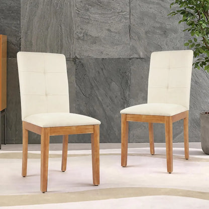Dining Chairs , Modern Upholstered Fabric Dining Room Chairs, Armless Kitchen Chairs with Wood Legs and Padded Seat