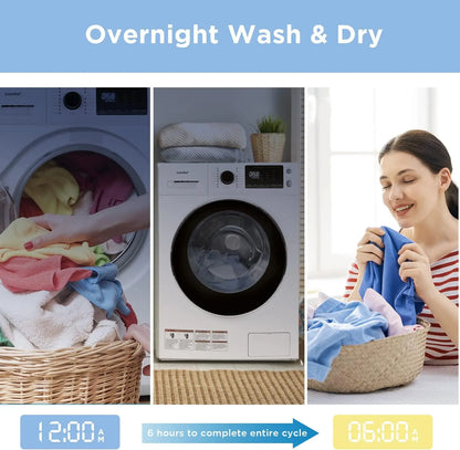 24"Washer and Dryer Combo 2.7cu.ft 26lbs Washing Machine Steam Care, Overnight Dry, No Shaking Front Load Full-Automatic