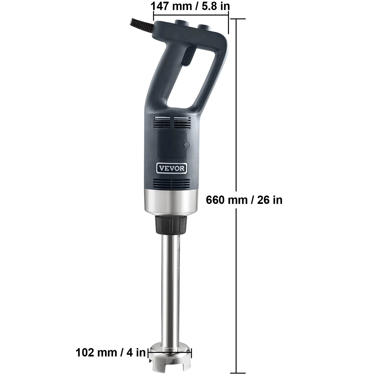 Commercial Immersion Blender 500 Watt Heavy Duty Hand Mixer Variable Speeed