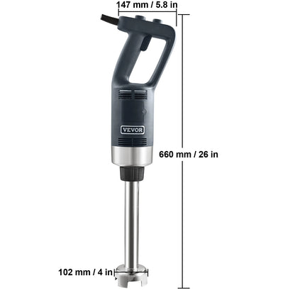 Commercial Immersion Blender 500 Watt Heavy Duty Hand Mixer Variable Speeed
