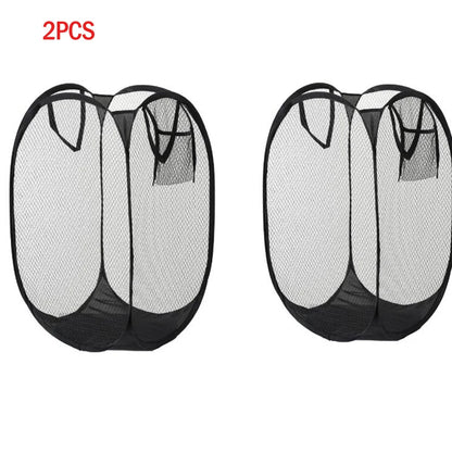 Clothes Basket Large Capacity Mesh Laundry Basket Ventilated Foldable Easy Storage Portable Bathroom Clothes Organizer Bag