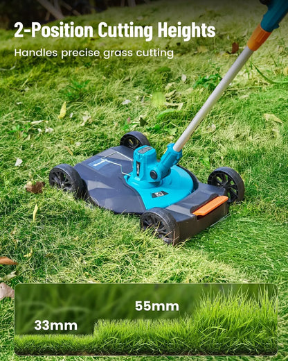 Electric String Trimmer Leaf Blower Combo Kit 3 in 1 Cordless Weed Wacker Grass Eater 12"Lawn Mower 5-Speed for Yard Lawn