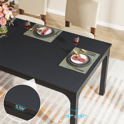 Dining Table for 6-8 People, 200cm Large Narrow Long Rectangular Kitchen Dinner Table, Rustic Wood Dining Table