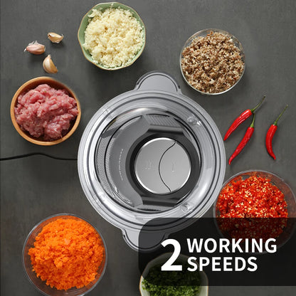 Food Processor Electric Meat Grinder 500W Food Chopper 2 Speed