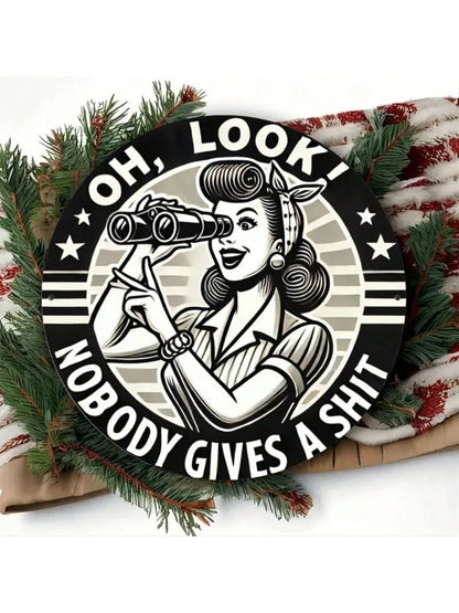 1pc 8x8" Humorous Quote Metal Sign,Home/Garage/Bar Decor,Xmas/Halloween Gift,Wall Sculpture